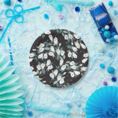 Eleganter schwarzer Hintergrund der Tulip-Blume Pappteller (Party)