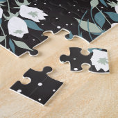 Eleganter schwarzer Hintergrund der Tulip-Blume Puzzle (Seite)