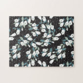 Eleganter schwarzer Hintergrund der Tulip-Blume Puzzle (Horizontal)