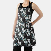 Eleganter schwarzer Hintergrund der Tulip-Blume Schürze (InSitu)