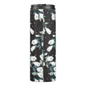 Eleganter schwarzer Hintergrund der Tulip-Blume Thermosbecher (Rückseite)