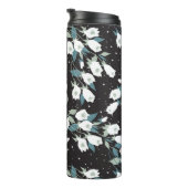 Eleganter schwarzer Hintergrund der Tulip-Blume Thermosbecher (Nach rechts gedreht)