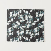 Eleganter schwarzer Hintergrund der Tulip-Blume Wandteppich (Vorderseite (Horizontal))