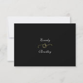 Eleganter schwarzer Hintergrund Goldrahmen RSVP (Rückseite)
