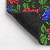 Eleganter Schwarzer Hintergrund in Rot und Blau de Mousepad (Ecke)
