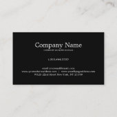 Eleganter schwarzer Hintergrund und weißer schwarz Visitenkarte (Rückseite)