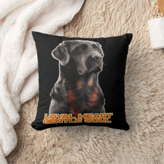 Eleganter Schwarzer Hund Portrait-Realistischer Ha Kissen