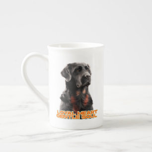 Eleganter Schwarzer Hund Portrait-Realistischer Ha Porzellantasse