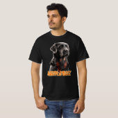 Eleganter Schwarzer Hund Portrait-Realistischer Ha T-Shirt (Vorne ganz)