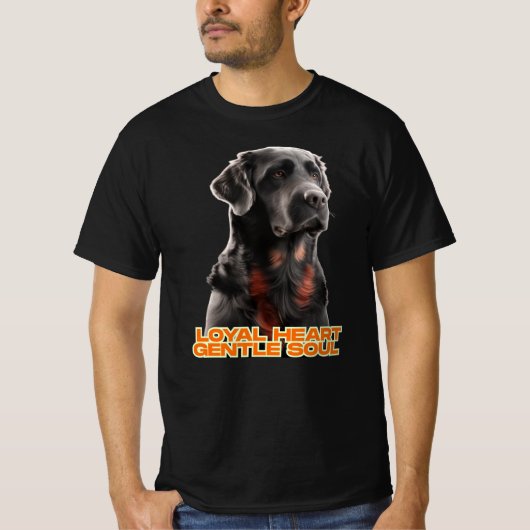 Eleganter Schwarzer Hund Portrait-Realistischer Ha T-Shirt (Vorderseite)