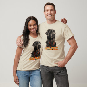 Eleganter Schwarzer Hund Portrait-Realistischer Ha T-Shirt