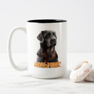 Eleganter Schwarzer Hund Portrait-Realistischer Ha Zweifarbige Tasse