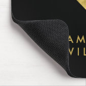 Eleganter schwarzer Imitat-Goldnamen-Zickzack Mousepad (Ecke)