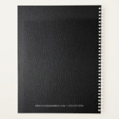 Eleganter Schwarzer Imitat Leather Look Red Text Planer (Rückseite)