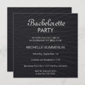 Eleganter Schwarzer Junggeselinnen-Abschied Einlad Einladung (Vorne/Hinten)