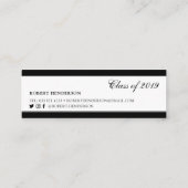 Eleganter schwarzer Klassiker Name des Abschlusses Telefonnummerkarte (Rückseite)