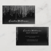 Eleganter schwarzer Kristall Visitenkarte (Vorne/Hinten)