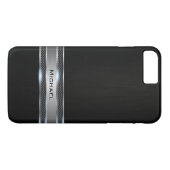 Eleganter schwarzer Leder-und Case-Mate iPhone Hülle (Rückseite (Horizontal))