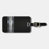 Eleganter schwarzer Leder-und Gepäckanhänger (Vorderseite horizontal)