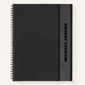 Eleganter Schwarzer Lederlook Notizblock (Vorderseite)