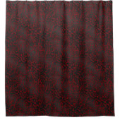 Eleganter Schwarzer Leopard Druck auf Rot Duschvorhang (Vorderseite)