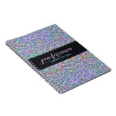 Eleganter Schwarzer Lila Glitzer & Glitzern Notizblock (Rechte Seite)