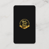 Eleganter schwarzer LinkedIn-QR-Code mit Gold-Verb Visitenkarte (Rückseite)