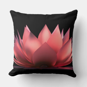 Eleganter schwarzer Lotus Kissen