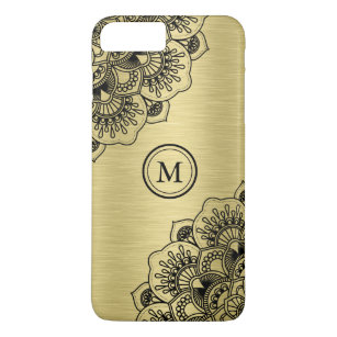 Eleganter schwarzer Mandala auf metallischem golde Case-Mate iPhone Hülle