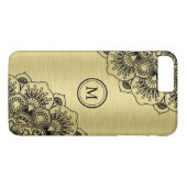 Eleganter schwarzer Mandala auf metallischem golde Case-Mate iPhone Hülle (Rückseite (Horizontal))