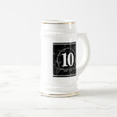 Eleganter schwarzer Marmor 10 Jahre Arbeit Jubiläu Bierglas (VorderseiteRechts)