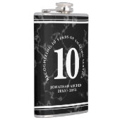 Eleganter schwarzer Marmor 10 Jahre Arbeit Jubiläu Flachmann (Rechts)
