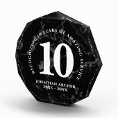 Eleganter schwarzer Marmor 10 Jahre Arbeit Jubiläu Fotoblock (Rechts)