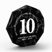 Eleganter schwarzer Marmor 10 Jahre Arbeit Jubiläu Fotoblock (Links)