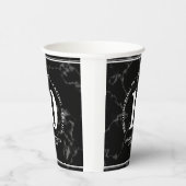 Eleganter schwarzer Marmor 10 Jahre Arbeit Jubiläu Pappbecher (Rechts)