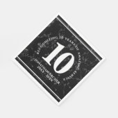 Eleganter schwarzer Marmor 10 Jahre Arbeit Jubiläu Serviette (Ecke)