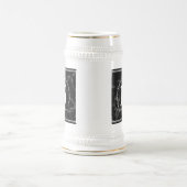 Eleganter schwarzer Marmor 15 Jahre Arbeit Jubiläu Bierglas (Mittel)