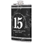 Eleganter schwarzer Marmor 15 Jahre Arbeit Jubiläu Flachmann (Links)