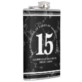 Eleganter schwarzer Marmor 15 Jahre Arbeit Jubiläu Flachmann (Rechts)