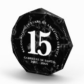 Eleganter schwarzer Marmor 15 Jahre Arbeit Jubiläu Fotoblock (Rechts)