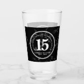 Eleganter schwarzer Marmor 15 Jahre Arbeit Jubiläu Glas (Vorderseite)