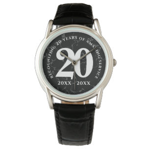 Eleganter schwarzer Marmor 20 Jahre Arbeit Jubiläu Armbanduhr