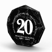 Eleganter schwarzer Marmor 20 Jahre Arbeit Jubiläu Fotoblock (Rechts)