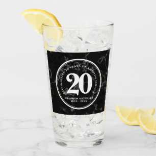 Eleganter schwarzer Marmor 20 Jahre Arbeitsjubiläu Glas