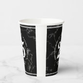 Eleganter schwarzer Marmor 25 Jahre Arbeit Jubiläu Pappbecher (Links)