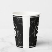 Eleganter schwarzer Marmor 25 Jahre Arbeit Jubiläu Pappbecher (Rechts)