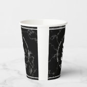 Eleganter schwarzer Marmor 5 Jahre Arbeit Jubiläum Pappbecher (Links)