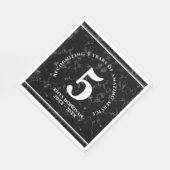 Eleganter schwarzer Marmor 5 Jahre Arbeit Jubiläum Serviette (Ecke)
