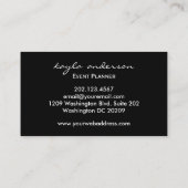 Eleganter Schwarzer Marmor Abstrakt Beruflich Visitenkarte (Rückseite)