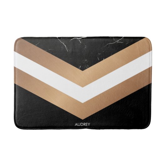 Eleganter schwarzer Marmor Badematte (Vorderseite)